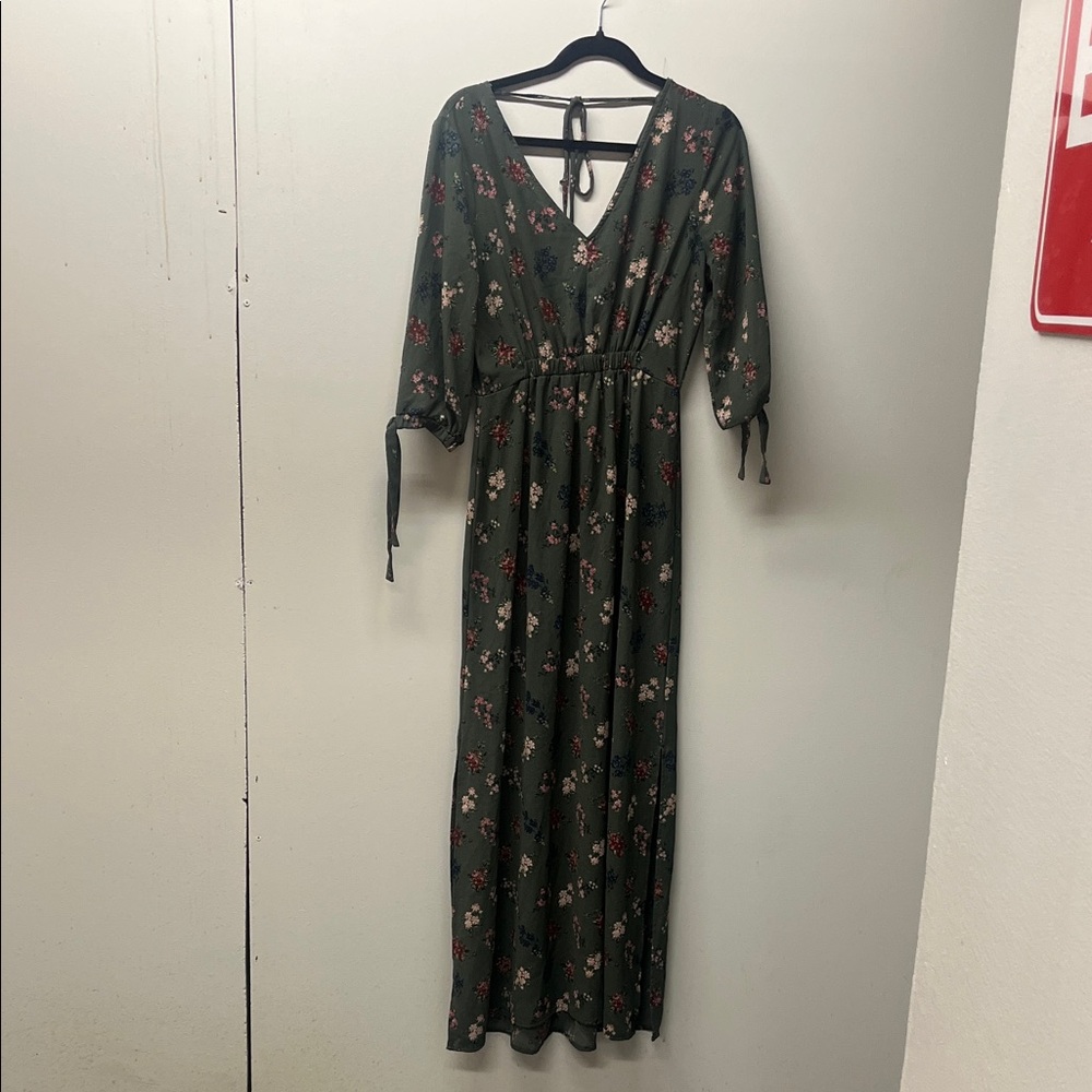 Floral Green Maxi Dress
